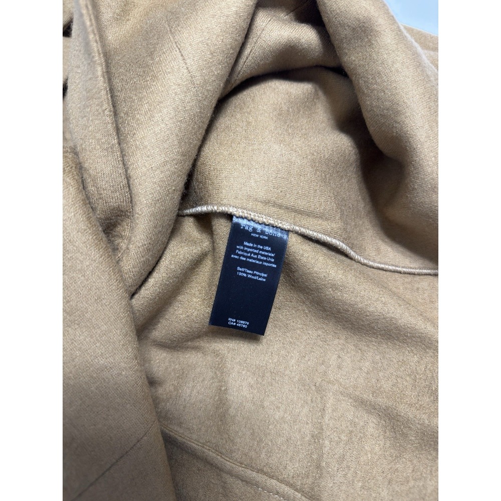 MSRP $598 Rag & Bone Slade Blazer Jacket Coat Dark Camel 100% Wool Women's Sz 4 - Picture 13 of 15